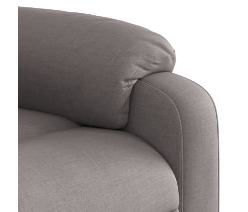 Sillón reclinable elevable tela gris taupe