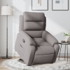 Sillón reclinable elevable tela gris taupe