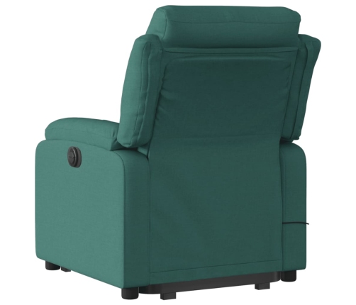 Silla de masaje reclinable de pie de tela verde oscura