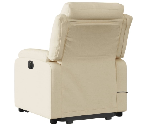 Silla de masaje reclinable de pie de tela color crema