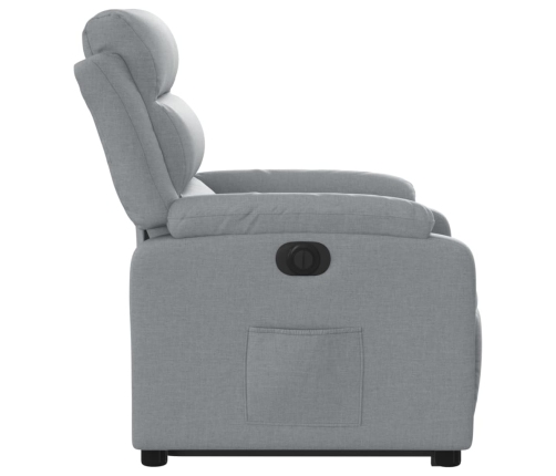 Sillón eléctrico reclinable elevable de tela gris claro