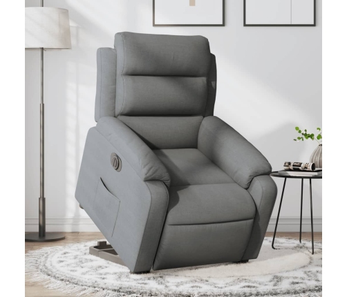 Sillón eléctrico reclinable elevable de tela gris oscuro