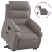 Sillón eléctrico reclinable elevable de tela gris taupe