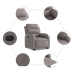 Sillón eléctrico reclinable elevable de tela gris taupe