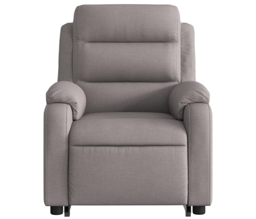 Sillón eléctrico reclinable elevable de tela gris taupe