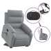 Sillón de masaje eléctrico reclinable elevable tela gris claro