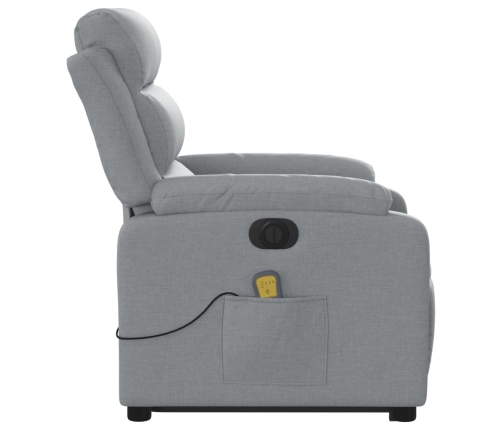 Sillón de masaje eléctrico reclinable elevable tela gris claro