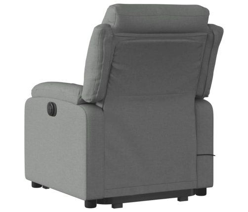 Sillón de masaje eléctrico reclinable elevable tela gris oscuro