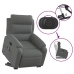 Sillón de masaje eléctrico reclinable elevable tela gris oscuro