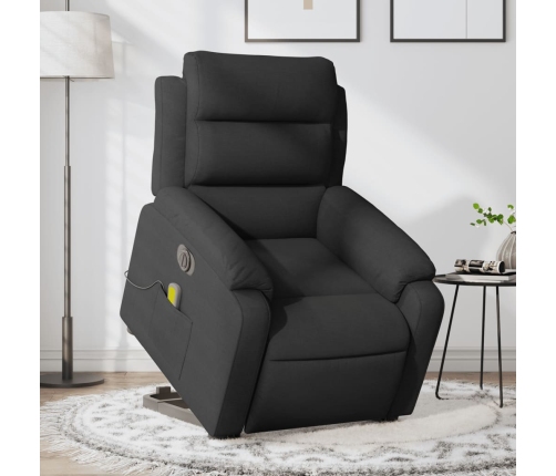 Sillón de masaje eléctrico reclinable elevable tela negro