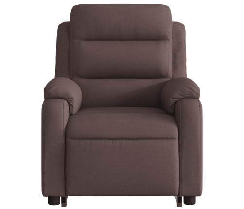 Sillón masaje eléctrico reclinable elevable tela marrón oscuro