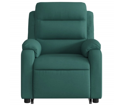 Sillón masaje eléctrico reclinable elevable tela verde oscuro