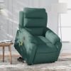 Sillón masaje eléctrico reclinable elevable tela verde oscuro