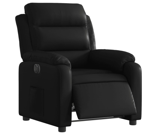 Sillón reclinable eléctrico de cuero sintético negro