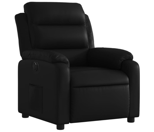 Sillón reclinable eléctrico de cuero sintético negro