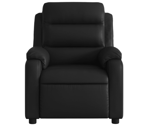 Sillón reclinable eléctrico de cuero sintético negro