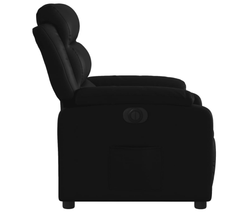 Sillón reclinable eléctrico de cuero sintético negro