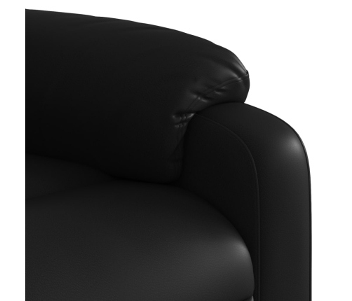 Sillón reclinable eléctrico de cuero sintético negro