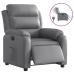 Sillón reclinable eléctrico de cuero sintético gris