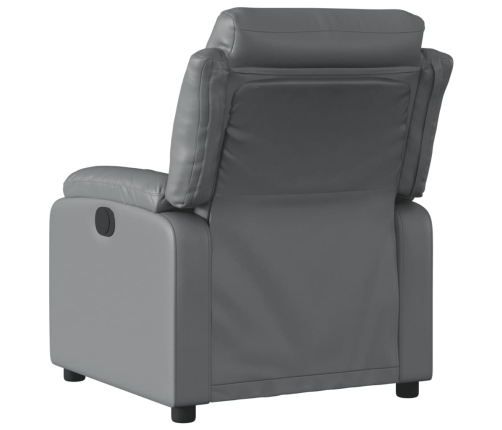 Sillón reclinable eléctrico de cuero sintético gris