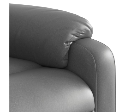 Sillón reclinable eléctrico de cuero sintético gris