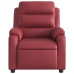 Sillón reclinable eléctrico de cuero sintético rojo tinto