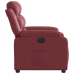 Sillón reclinable eléctrico de cuero sintético rojo tinto