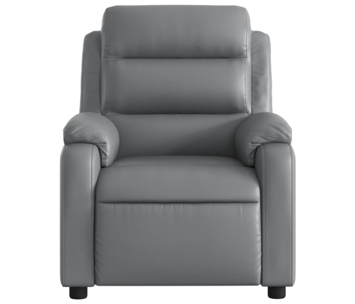 Sillón de masaje reclinable eléctrico cuero sintético gris