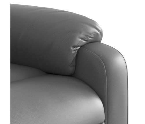 Sillón de masaje reclinable eléctrico cuero sintético gris