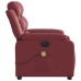 Sillón masaje reclinable eléctrico cuero sintético rojo tinto