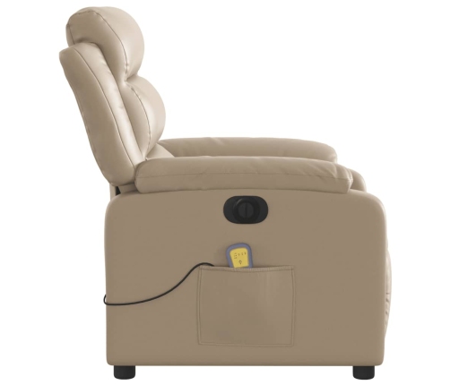 Sillón reclinable de masaje eléctrico cuero sintético capuchino