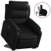 Sillón reclinable elevable cuero artificial negro