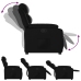 Sillón reclinable elevable cuero artificial negro