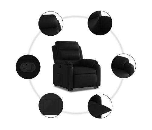 Sillón reclinable elevable cuero artificial negro