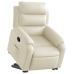 Sillón reclinable elevable cuero artificial color crema