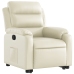 Sillón reclinable elevable cuero artificial color crema