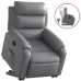 Sillón reclinable elevable cuero artificial gris