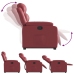 Sillón reclinable elevable cuero artificial rojo tinto