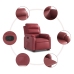 Sillón reclinable elevable cuero artificial rojo tinto