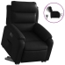 Sillón reclinable y elevable eléctrico cuero sintético negro