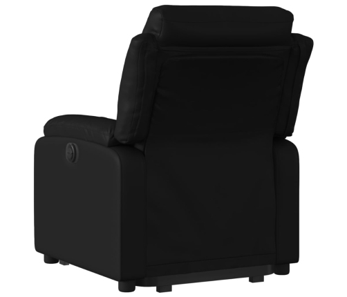 Sillón reclinable y elevable eléctrico cuero sintético negro