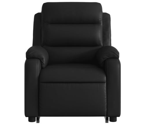 Sillón reclinable y elevable eléctrico cuero sintético negro