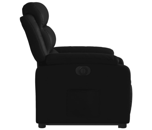 Sillón reclinable y elevable eléctrico cuero sintético negro