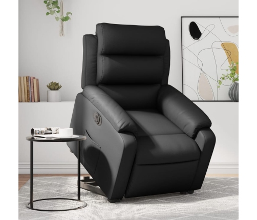 Sillón reclinable y elevable eléctrico cuero sintético negro