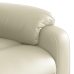 Sillón reclinable elevable eléctrico de cuero sintético crema