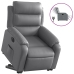 Sillón reclinable elevable eléctrico de cuero sintético gris