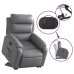 Sillón reclinable elevable eléctrico de cuero sintético gris