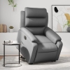 Sillón reclinable elevable eléctrico de cuero sintético gris