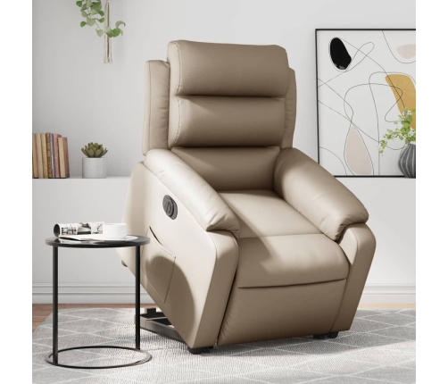 Sillón elevable eléctrico cuero artificial capuchino