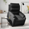 Sillón de masaje elevable eléctrico cuero sintético negro